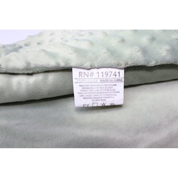 Plush Minky Baby Blanket Green Lovey Raised Dot Texture 40x30 Boy or Girl - Picture 5 of 6